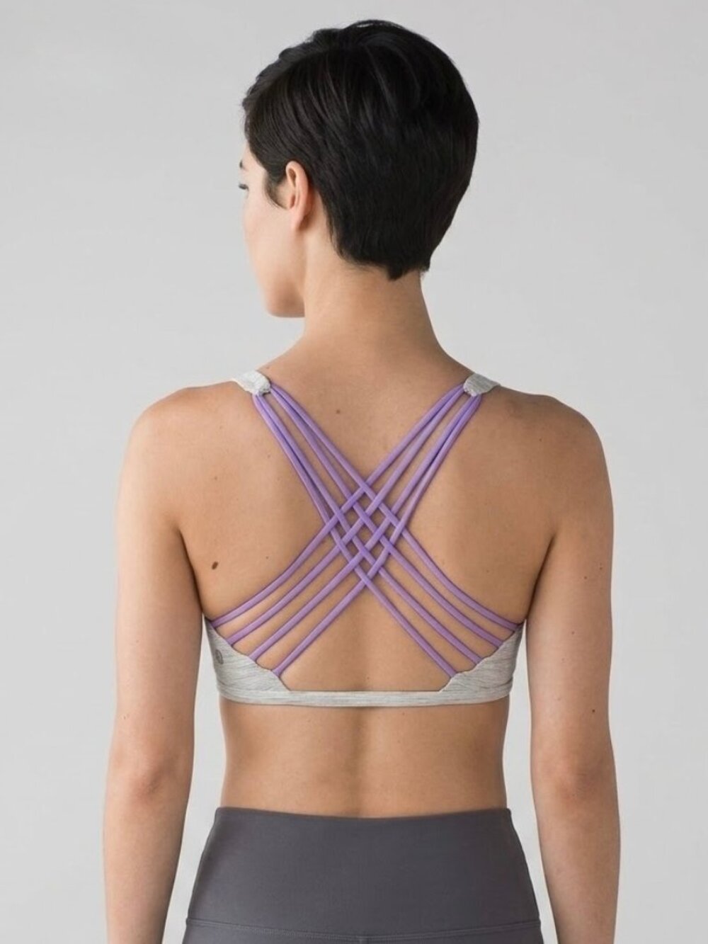 Lululemon Free To Be Wild Yoga Sports Bra Strappy Athletic Space Grey Purple 4